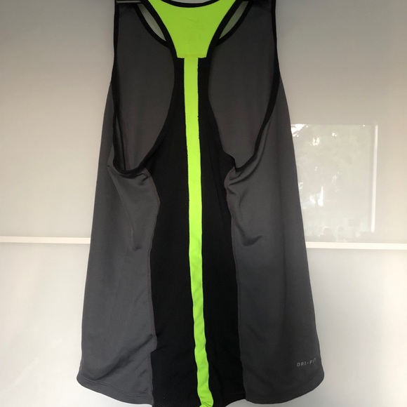 Nike grey drifit tank with green detailing - Picture 2 of 3